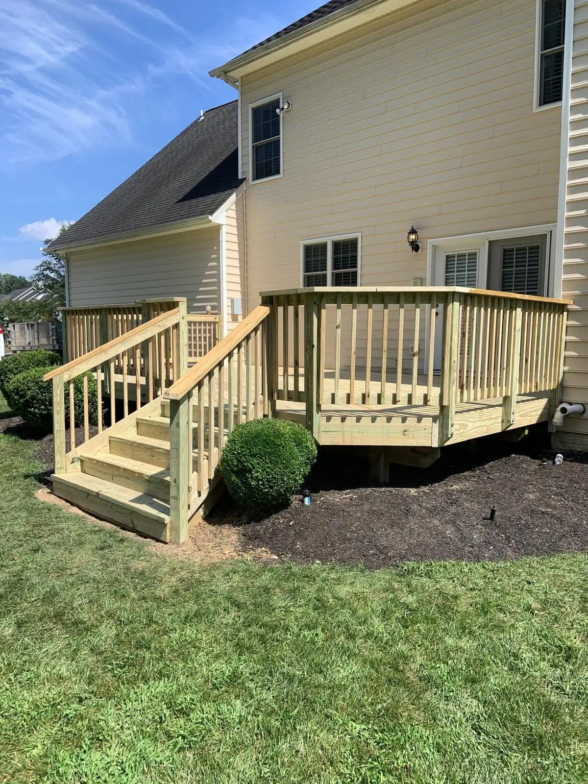 Wood deck and stairs